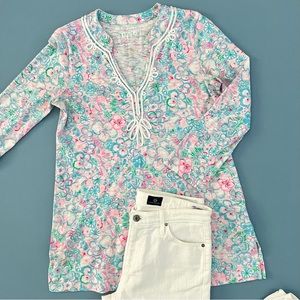 Lilly Pulitzer Kaia Resort White Love Bug Knit Tunic‎ Top